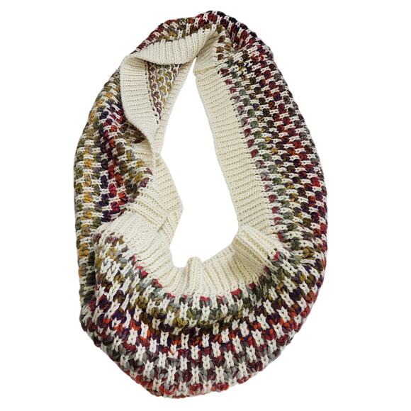 World Market Womens Rainbow Chunky Knit Infinity Scarf One Size Colorful Warm - Picture 6 of 9